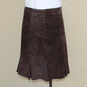 Karen Kane Leather Suede Pleated Skirt